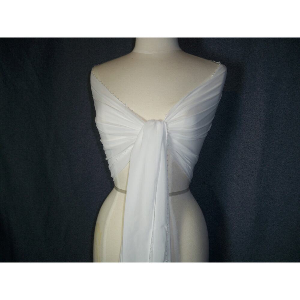 Beaded wrap stole bridal evening scarf shawl for wedding shawl bridal wrap white